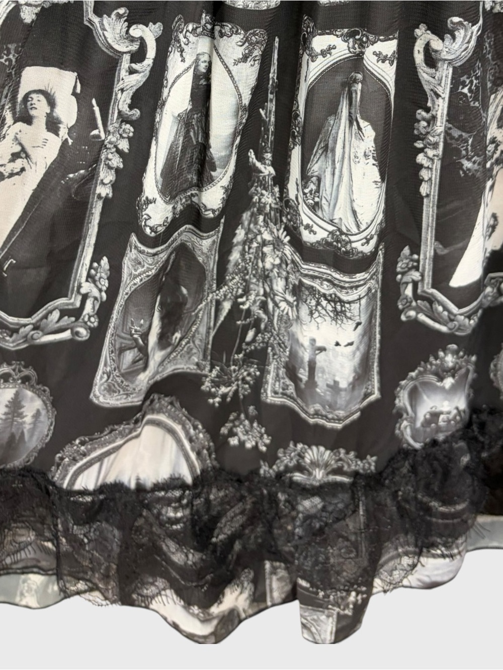 Widow Black White Forbidden Memories Creepy Photo Baby Doll Mini Dress Size XS - Picture 7 of 10